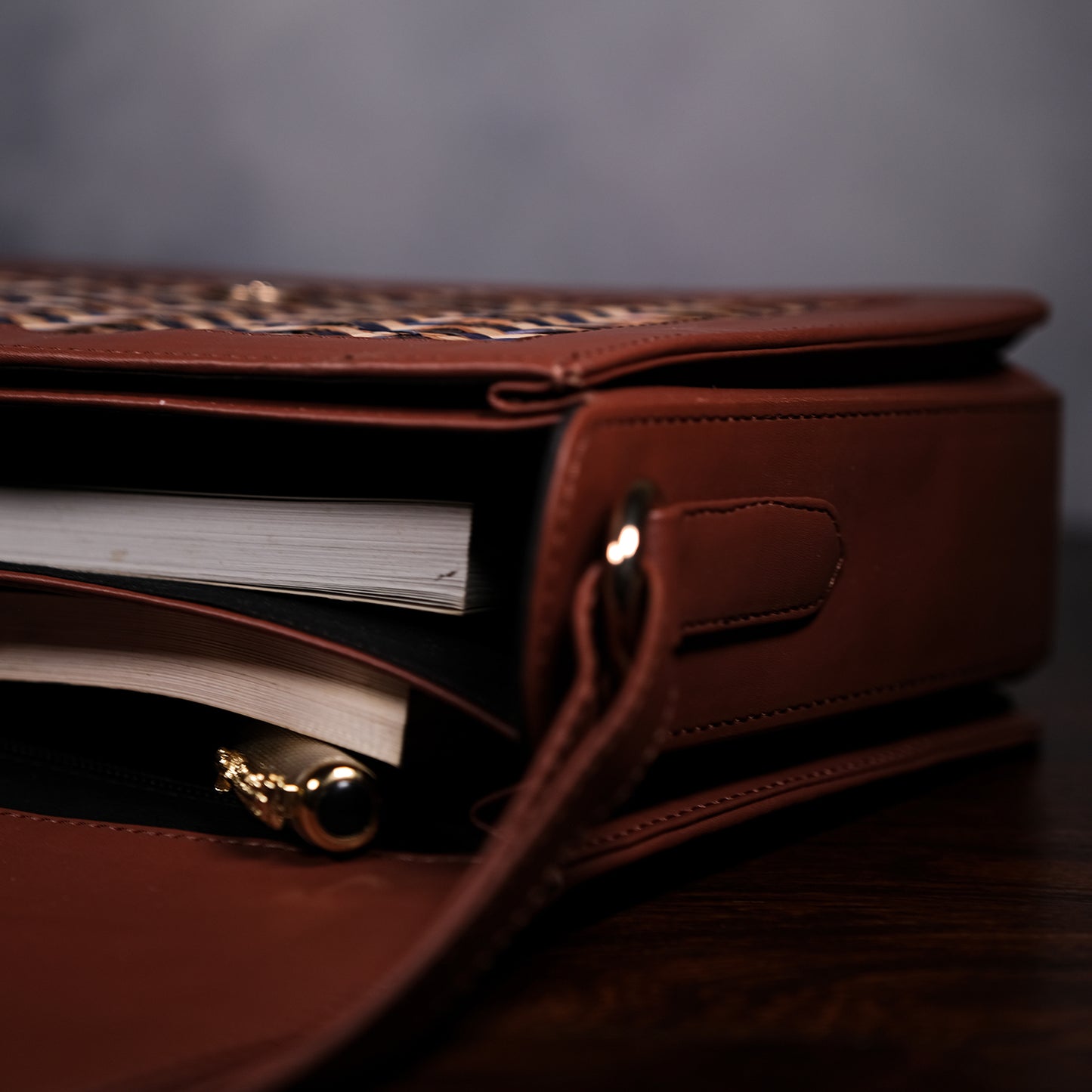 Ladies Sling Bag - Blue & Biege