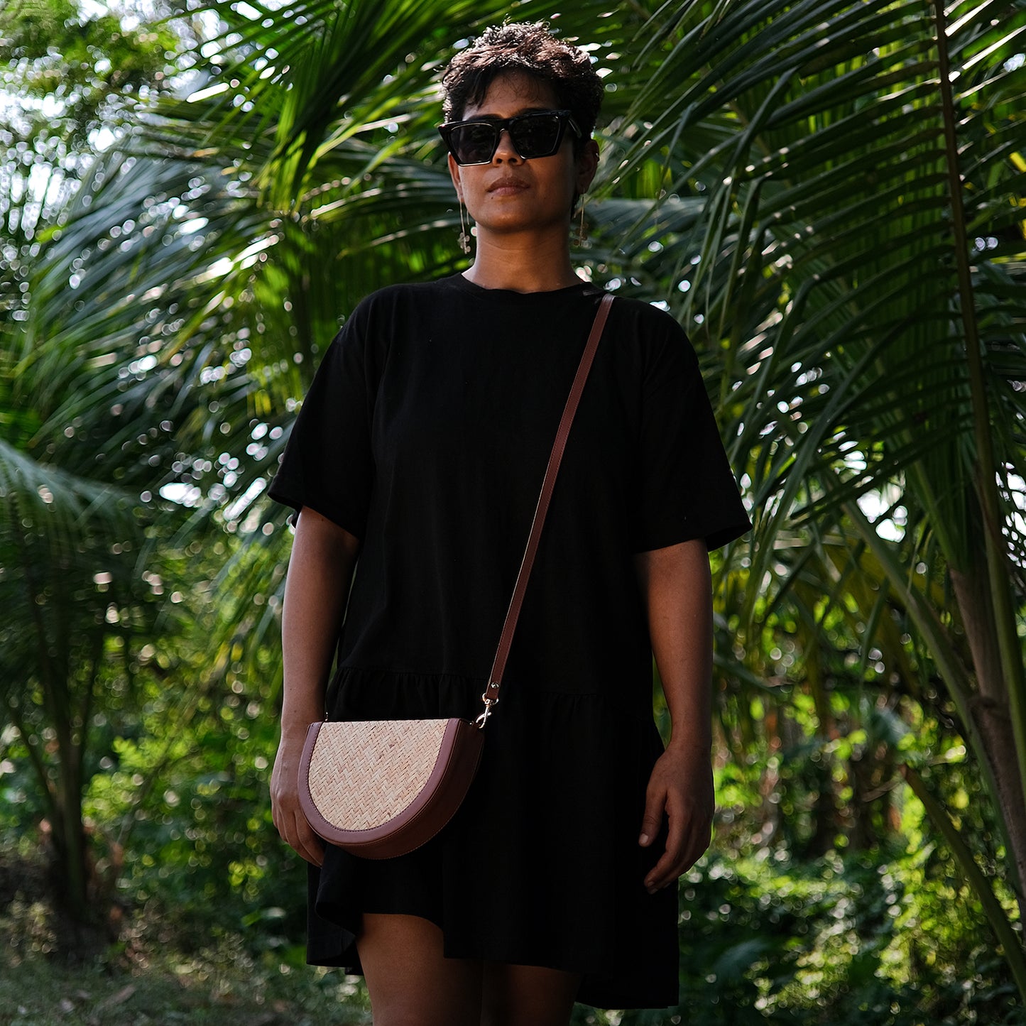 Half Moon Sling Bag - Biege