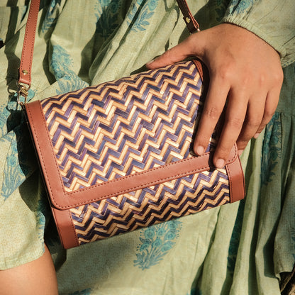 Morbana Ladies Sling Bag - Blue & Biege