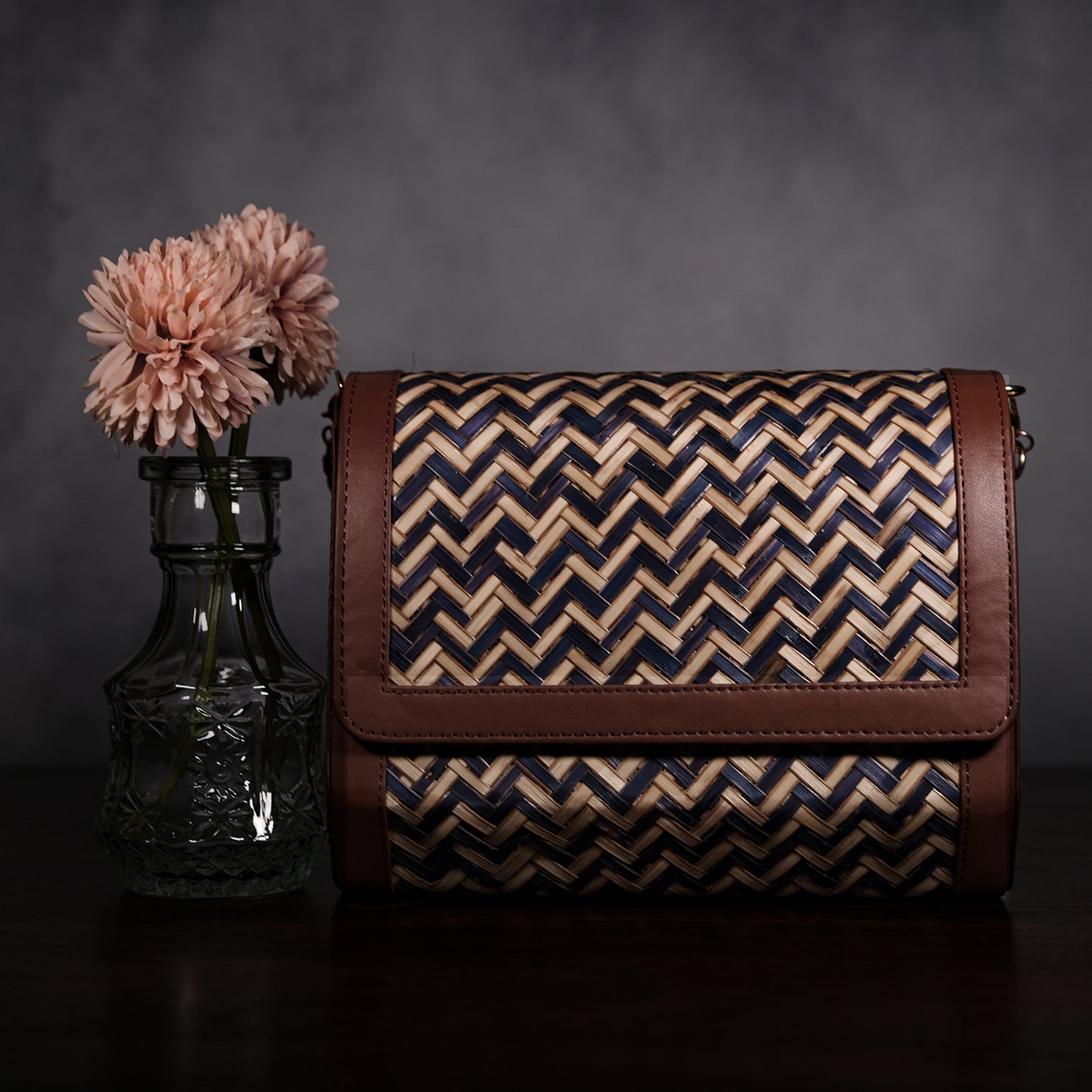 Morbana Ladies Sling Bag - Blue & Biege