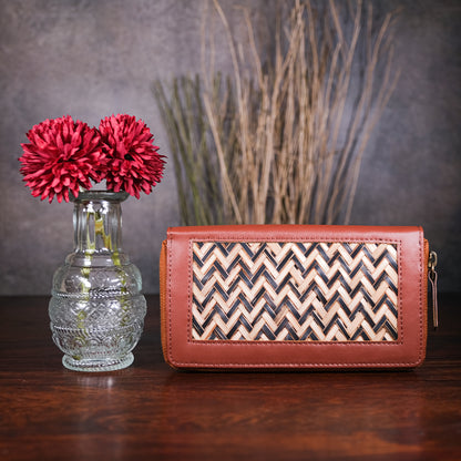 Evening Clutch Bag - Black & Biege
